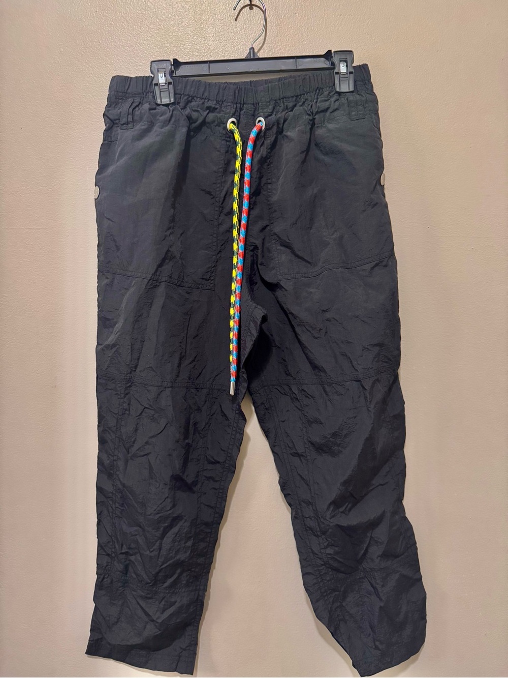 3.1 Phillip Lim Black Track Joggers with Multicolor Drawstring